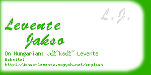 levente jakso business card